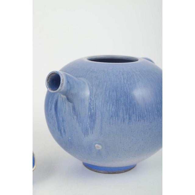 Vintage Stoneware Teapot with Blue Glaze by Berndt Friberg, 1951 For Sale - Image 3 of 6