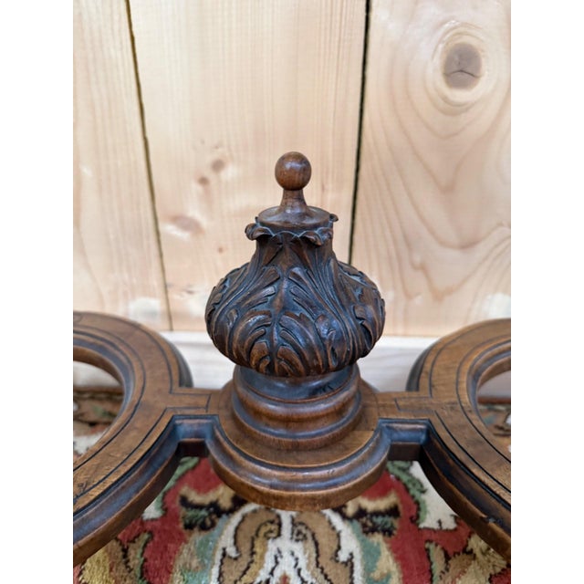 Louis XV Console Table in Carved Walnut with Breccia Marble Top, 1920s For Sale - Image 3 of 7