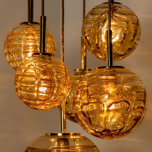 Cascade Fixture with Six Yellow Murano Glass Globes, 1960s For Sale - Image 12 of 18