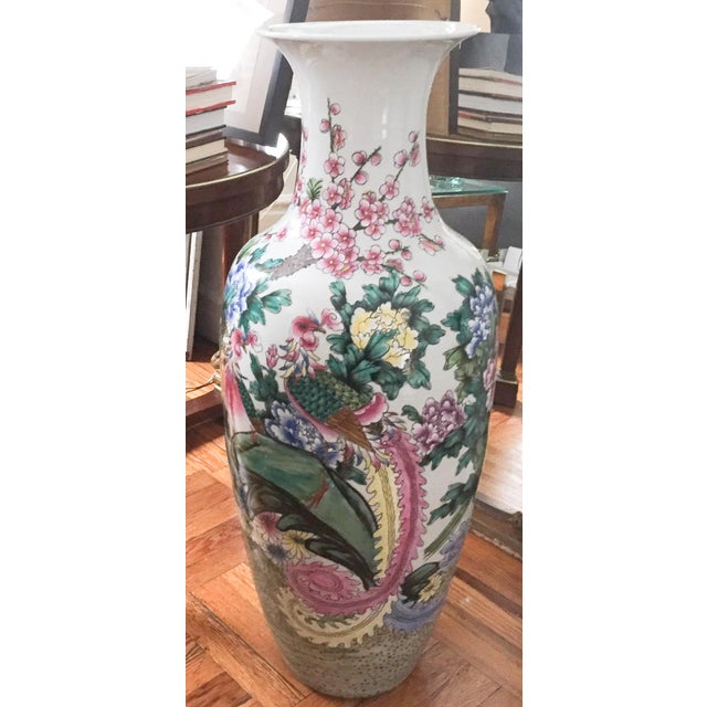 Large Vintage Chinese Porcelain Floor Vase Chairish