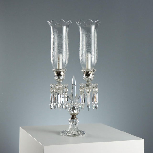 Silver Bohemian Crystal Table Lamp For Sale - Image 8 of 8