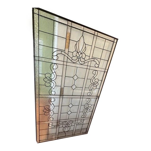 21st Century Traditional Leaded Glass Window 39.75 X 71 For Sale