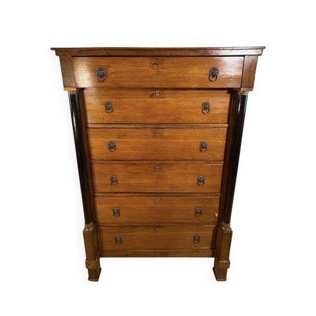 Antique Dutch Empire Oak Chiffonier Chest of Drawers, 1820s For Sale - Image 18 of 18