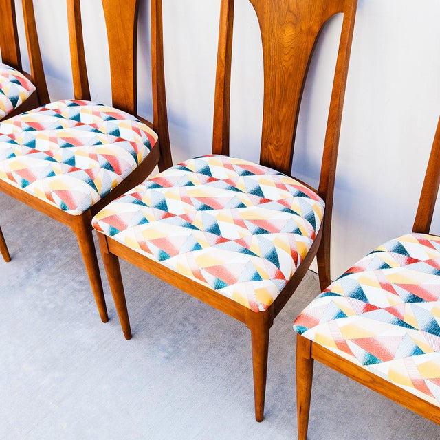 Broyhill Brasilia Vintage Brasilia Mid Century Modern Walnut Dining Chairs by Broyhill For Sale - Image 4 of 13