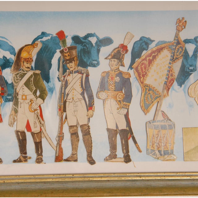 Vintage Napoleonic Military Costume Lithographs Collage Framed French Wall Art Set of 3 For Sale - Image 6 of 18