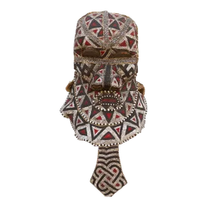 Multicolor Beaded Diamond Motif Kuba Mask