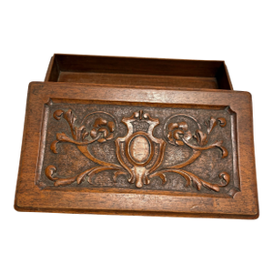 Vintage Carved Wooden Decor and Storage Box