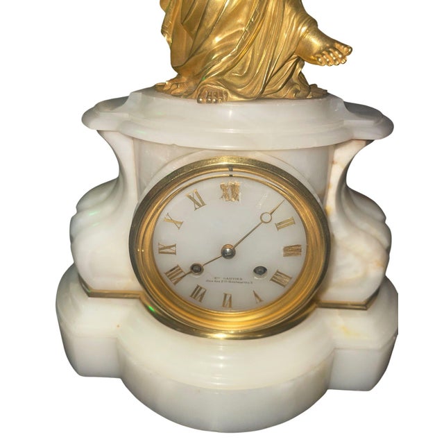 Early 20th Century French Bronze & Onyx Clock Garniture, Allegory of the Arts. For Sale In Los Angeles - Image 6 of 10