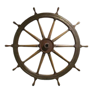 Impressive 72-Inch Antique Nautical Maritime Ship Wheel