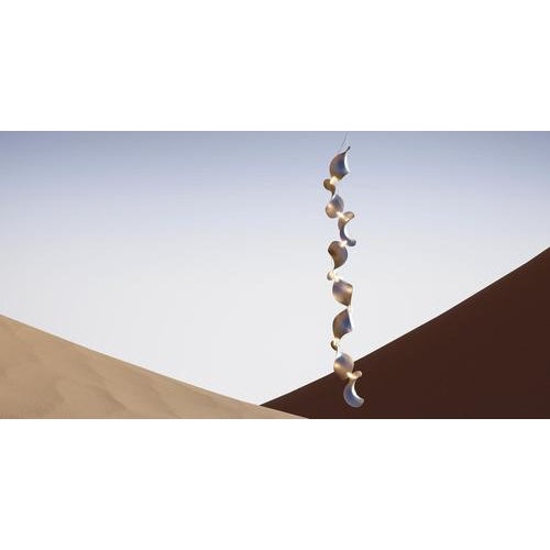 Dune 8 Vertical Line Chandelier in Silver Anodized Aluminum by Moss Objects For Sale - Image 10 of 18