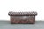 Cigar Brown, Vintage, Speak Easy, Genuine Leather, Tufted, Chippendale Style Sofa, Settee. Warm Honey patina distress and...