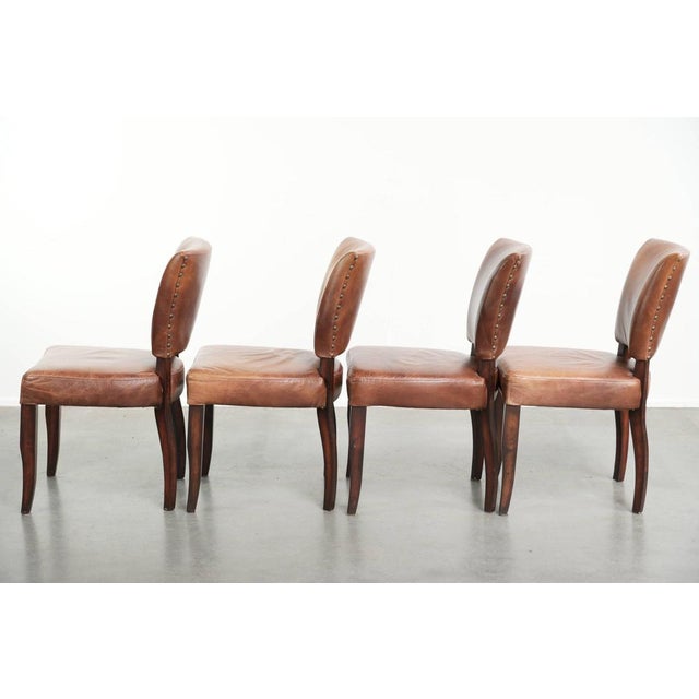 Dining Chairs in Cowhide Leather, Set of 4 For Sale - Image 5 of 17