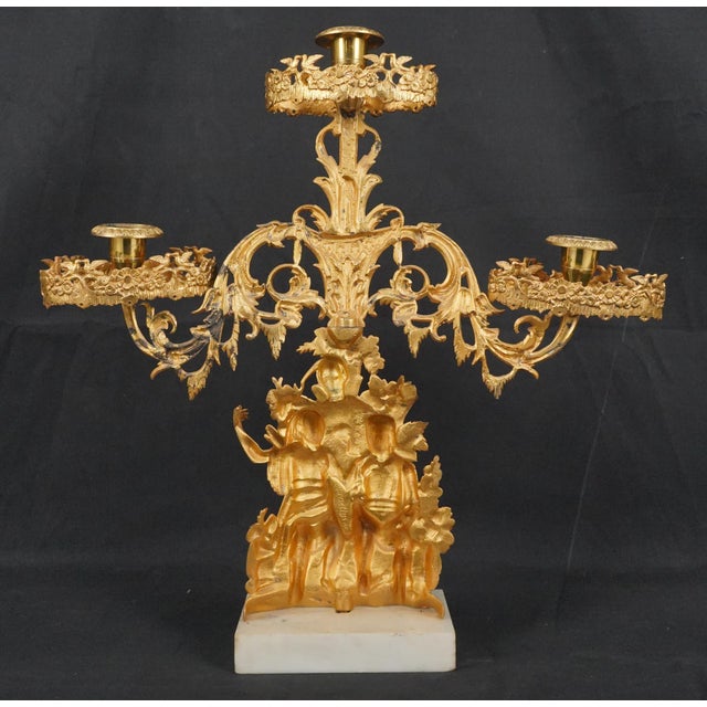 1840s Victorian Gilded Brass Candelabra Girandole For Sale - Image 10 of 11