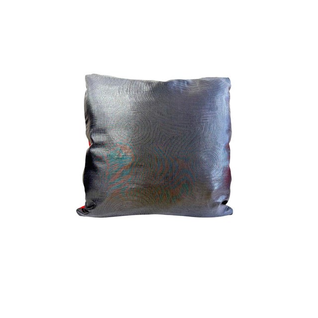 2020s Handcrafted Red Leather and Silk Heart Pillow by Iuri Shubladze For Sale - Image 5 of 7