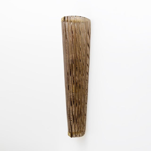 Modern Amber Murano Glass and Brass Sconces, 2000, Set of 2 For Sale - Image 6 of 12