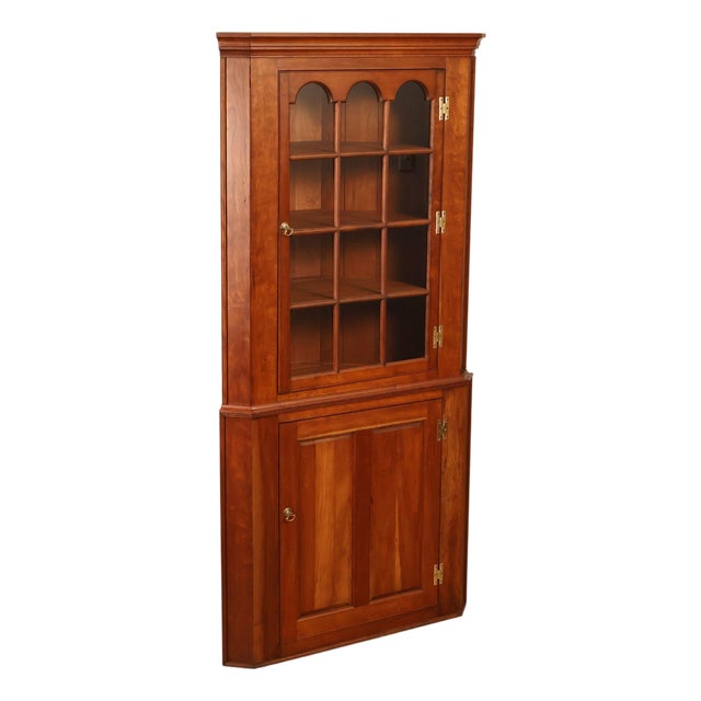 Federal Style Cherry Custom Quality Corner Cabinet For Sale