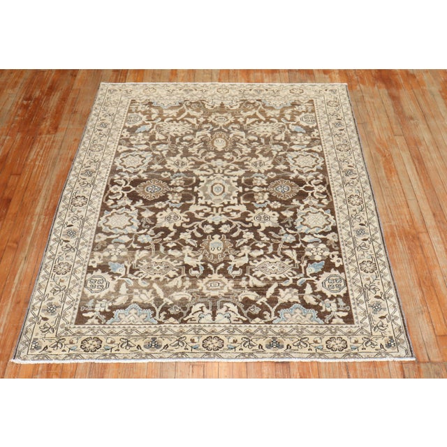 Antique Zabihi Collection Persian Malayer Brown Rug For Sale - Image 10 of 10