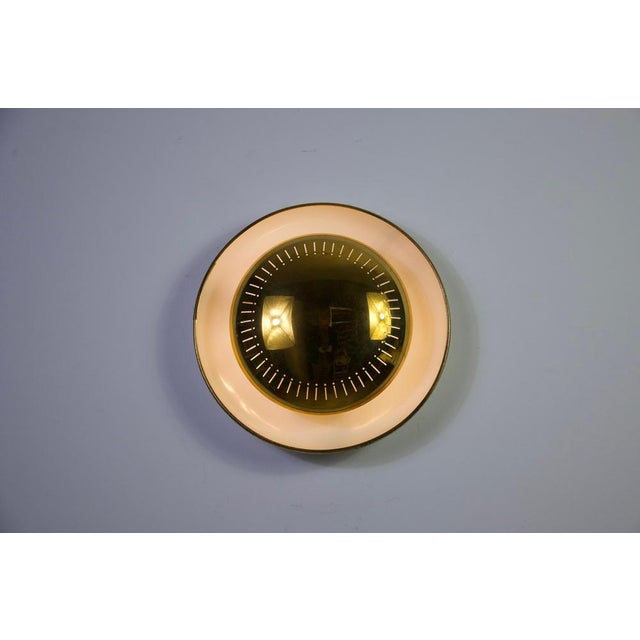 Mid-Century Brass Flush Mount or Wall Lamp attributed to Hillebrand Leuchten, 1960s For Sale - Image 12 of 13