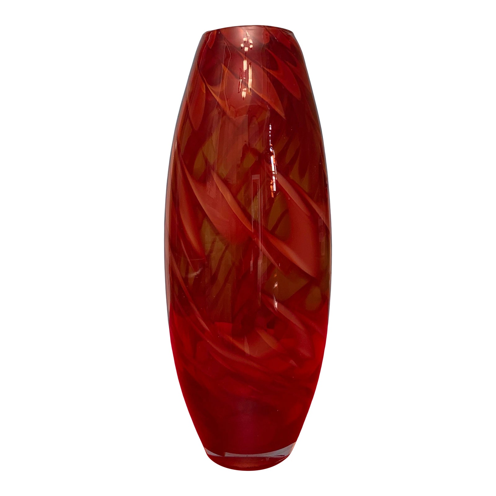 Dynasty Gallery Handcrafted Red Art Glass Vase Chairish