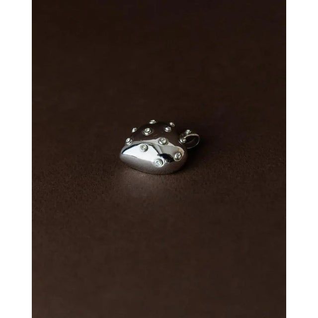 Silver Vintage Pendant Heart in Plastic & Sterling Silver For Sale - Image 8 of 12