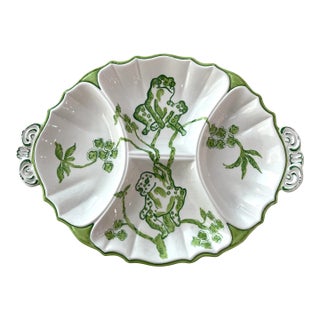 Italian Vintage Ceramic Frog Serving Dish For Sale