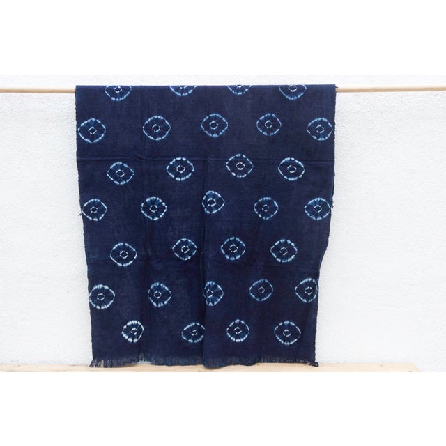 African Kente Echo Indigo Mud Cloth For Sale - Image 3 of 7