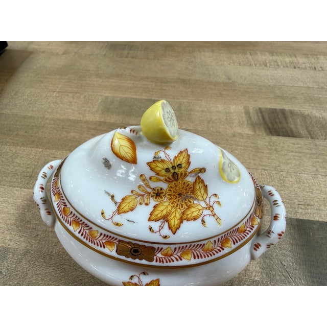 Mid 20th Century Mid 20th Century Herend Porcelain Chinese Bouquet Covered Dish With Lemon Finial For Sale - Image 5 of 12