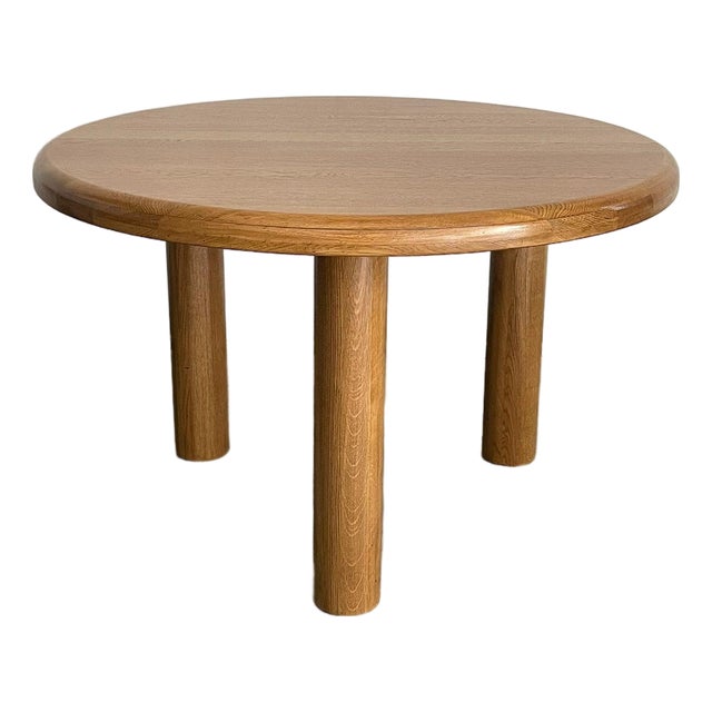 Spanish Solid Oak Brutalist Dining Table, 1970s For Sale