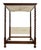 Baker Furniture Britannia Walnut Full-Size Four-Poster Canopy Bed Frame, with barley twist posts, rectangular top with...