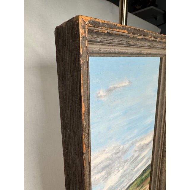 Wood 1960's Vintage Rustic European Post Impressionist Still Life Original Framed Oil Painting on Canvas For Sale - Image 7 of 12
