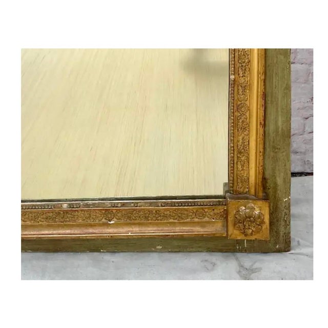 18th Century Antique French Trumeau Mirror in Gilt Wood, Neoclassical For Sale - Image 9 of 12