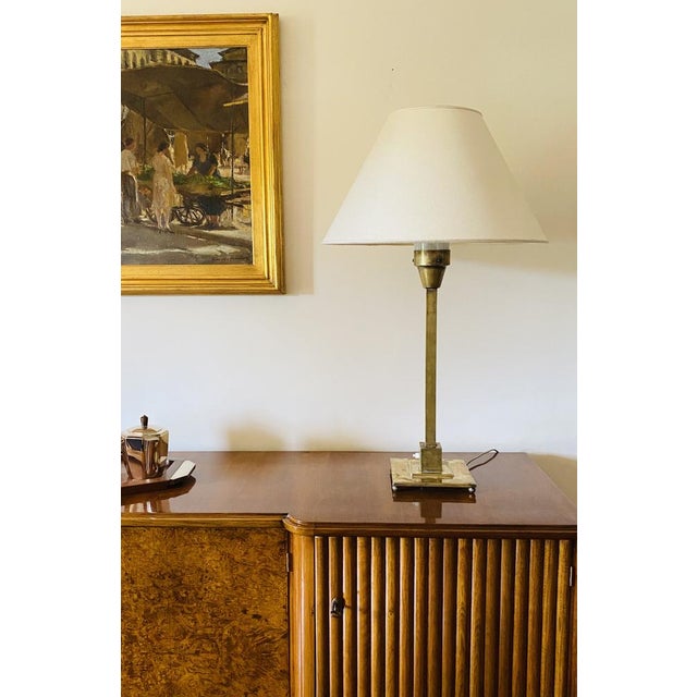 Large Brass Table Lamp by A. Boffelli, Milan, Italy, 1935 For Sale - Image 6 of 18