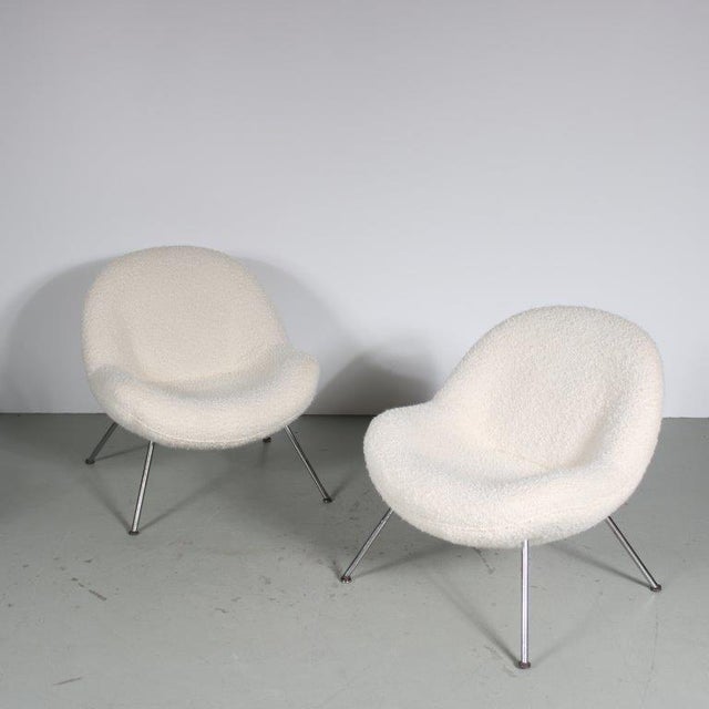 A fantastic pair of so called “Egg Chairs”, designed by Fritz Neth and manufactured by Correcta in Germany around 1950....