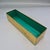 Mid-Century Modern Vintage MCM Brass Rectangular Box — Desk Organizer or Planter, Teal-Lined Interior For Sale - Image 3 of 6