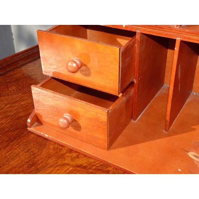 Vintage Mid Century Table Top File Box with Mail Slots and Drawers