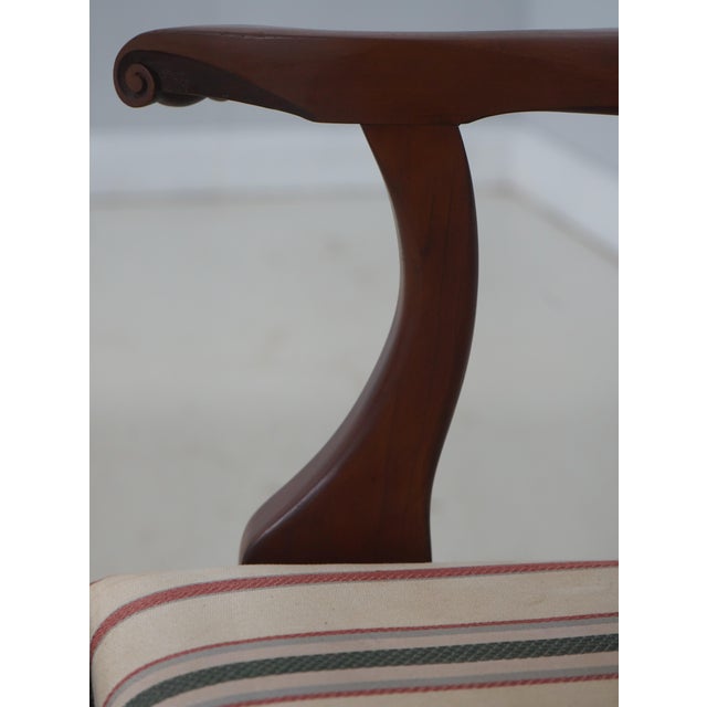 Wood Pair of Eldred Wheeler Cherry Chippendale Style Armchairs For Sale - Image 7 of 18