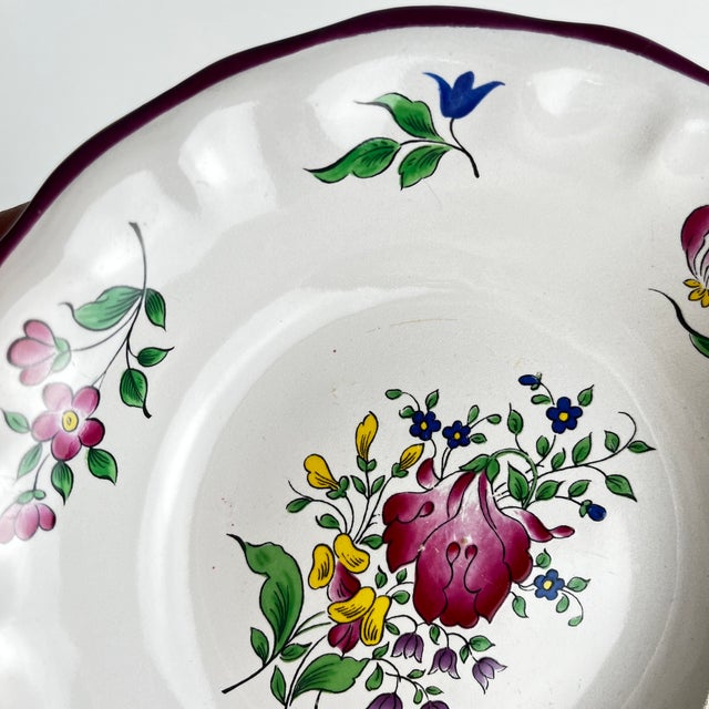 Streetlight Bowls with Tulip and Rose Pattern from KG Lunéville, 1980s, Set of 6 For Sale - Image 9 of 10