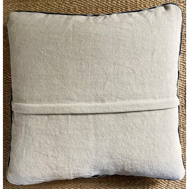 Navy Blue Antique African Cotton Cushion Covers - Set of 2 For Sale - Image 8 of 8