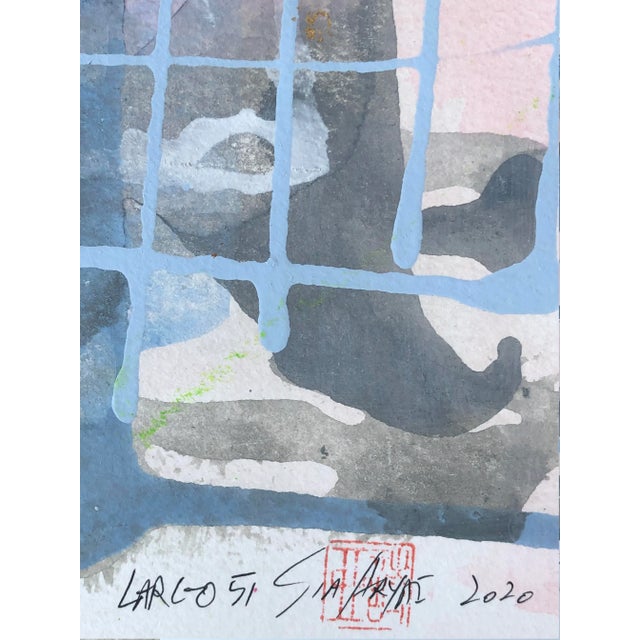 Contemporary Largo 51 Blue Abstract Framed Painting For Sale - Image 3 of 5