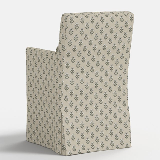 Textile Stoffer Home x Cloth & Company Slipcover for Lindy Dining Armchair in Francie Floral Sage For Sale - Image 7 of 8