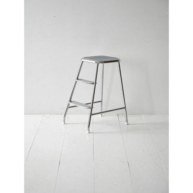 Vintage Scandinavian Steel and Formica Stepladder, 1960s For Sale - Image 3 of 8