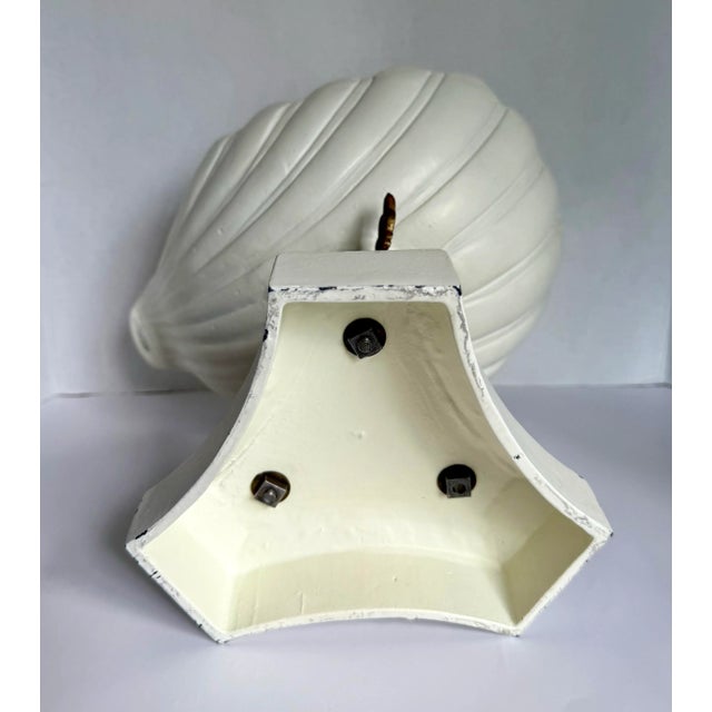 1960s Hollywood Regency Dolphin Pedestal Seashell Centerpiece Bowl For Sale - Image 11 of 12