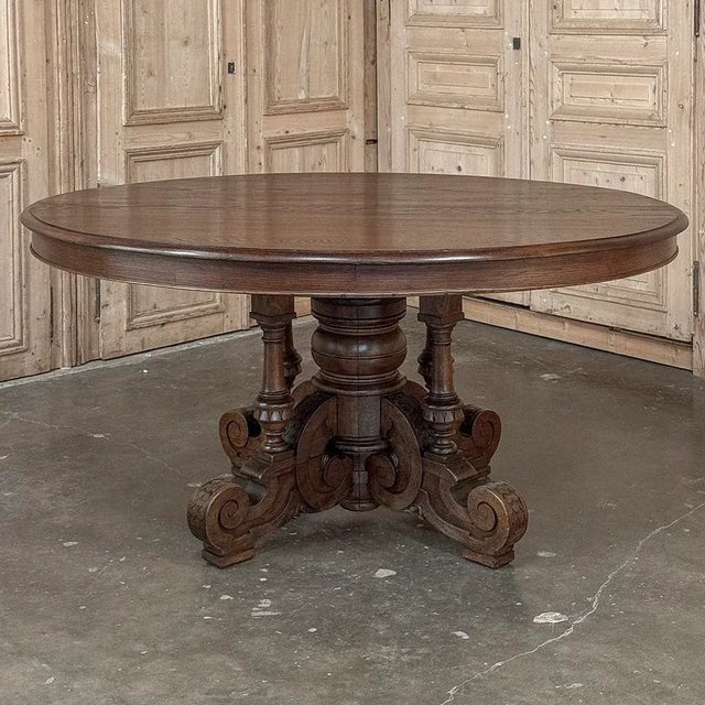 19th Century French Napoleon III Period Grand Oval Center Table is large enough to serve as an intimate dining table!...
