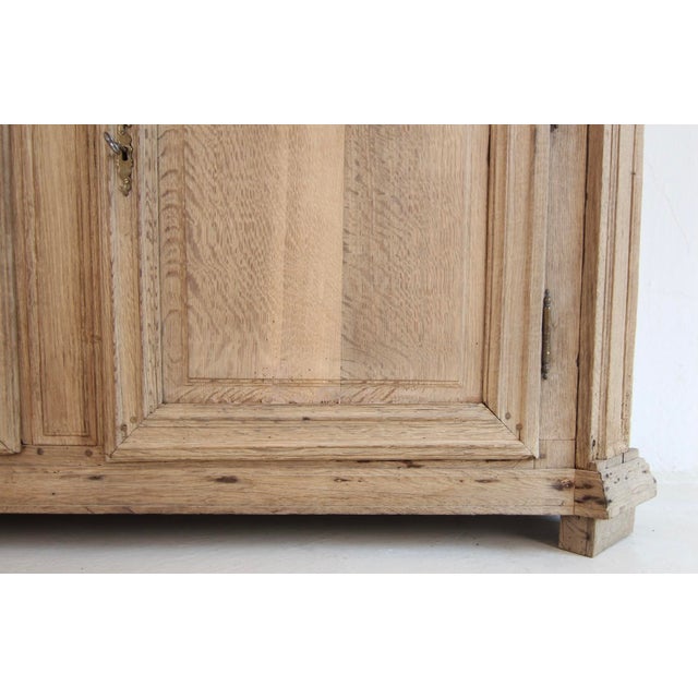 18th Century Provincial Buffet À Deux Corps Cabinet in Bleached Oak For Sale - Image 17 of 18