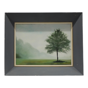 Framed Oil Painting "Morning Fog" Painted Wood Frame