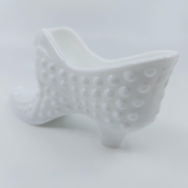 Vintage Fenton Hobnail Milk Glass Slipper For Sale - Image 9 of 12