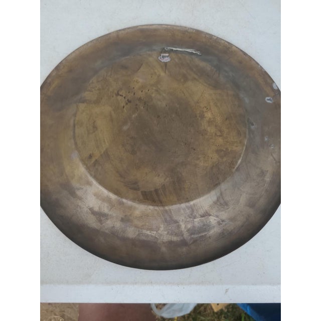 Antique Syrian Damascus Ware Brass Copper Inlaid Mamluk Revival Tray For Sale - Image 13 of 14