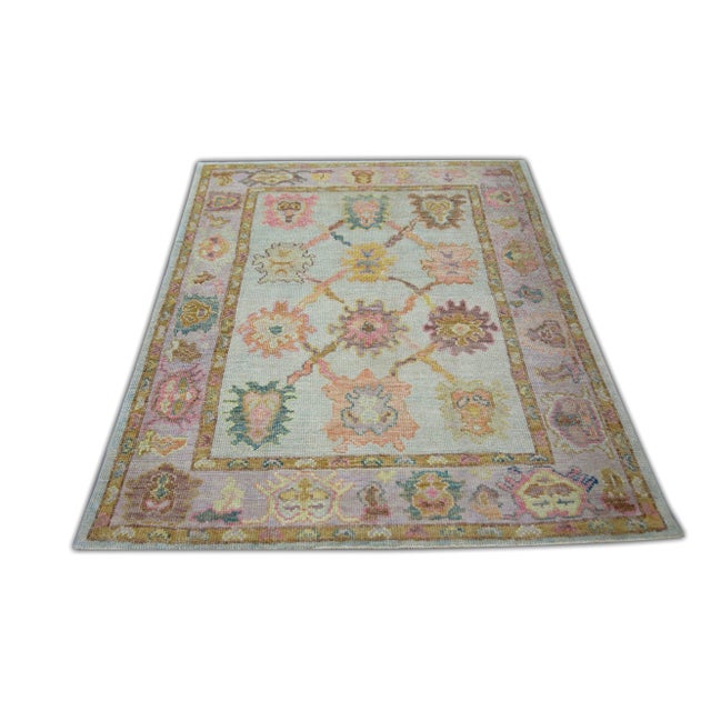 Early 21st Century Modern Turkish Oushak Rug 4' X 5'4" For Sale - Image 5 of 6