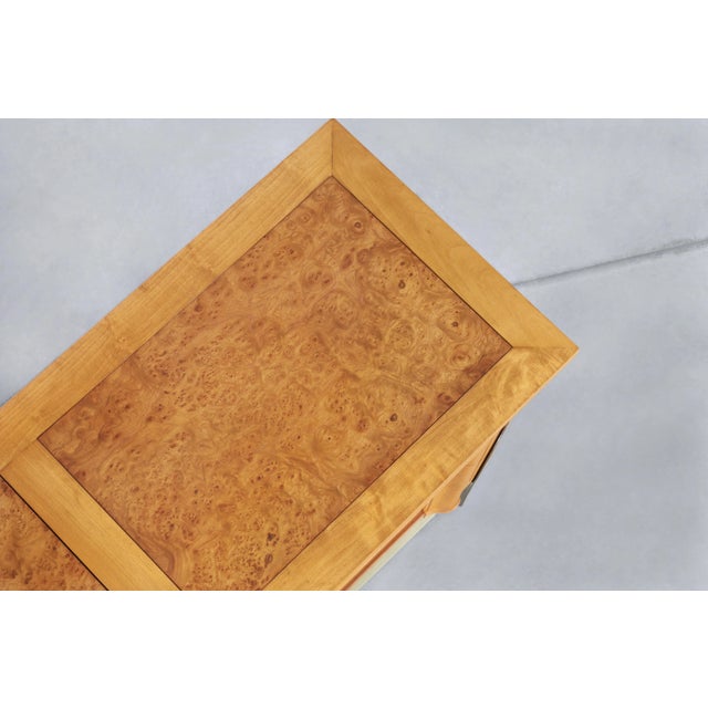 1960s Vintage Burl Wood and Brass Dresser by j.l. Metz For Sale - Image 13 of 13