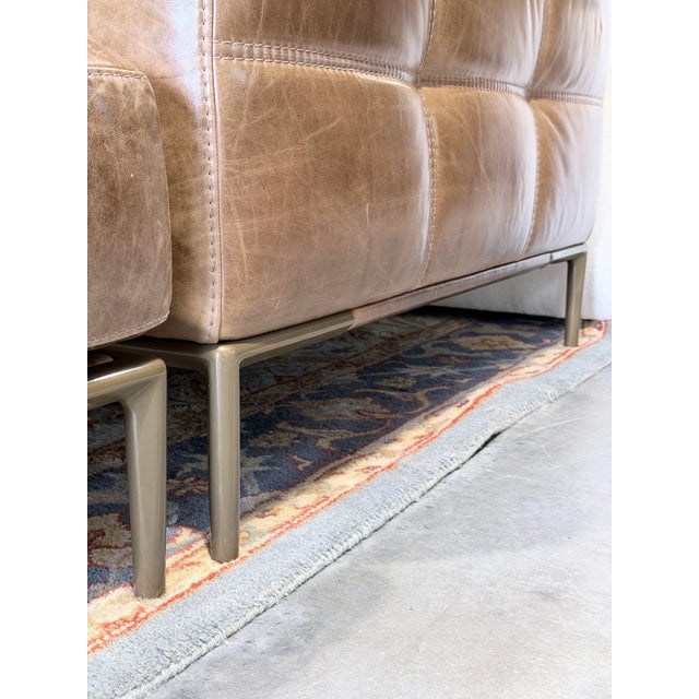 American Leather Barcelona Leather Sofa & Dual Ottoman Lounge Set in Umbria S’More Leather For Sale - Image 10 of 12